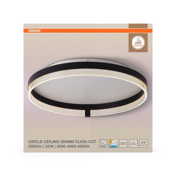 LED Deckenleuchte CCT Weiß Metall B:50 cm rund OSRAM