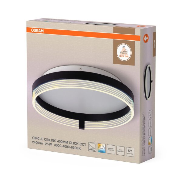 LED Deckenlampe CCT Weiß Metall rund B:40 cm OSRAM