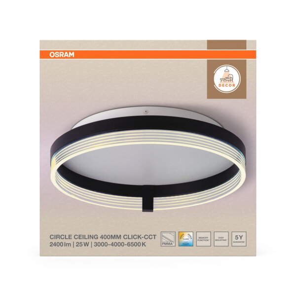 LED Deckenlampe CCT Weiß Metall rund B:40 cm OSRAM