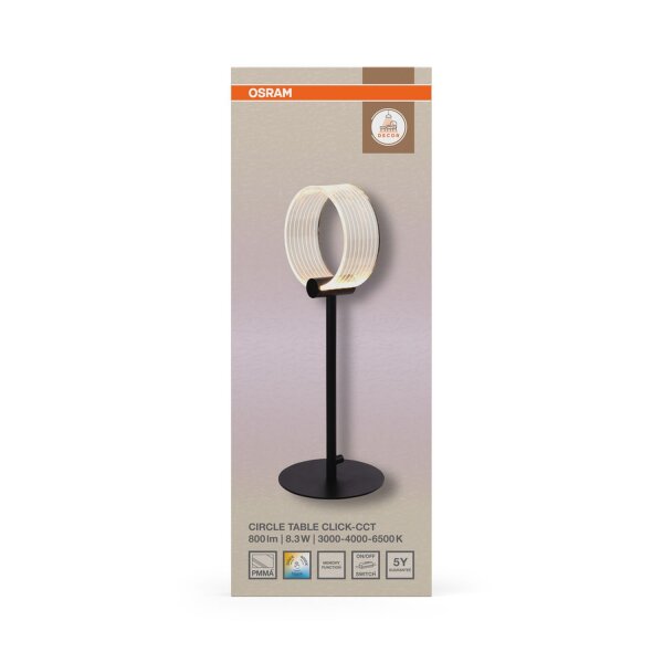 LED Tischleuchte Metall Schwarz CCT H:44 cm OSRAM