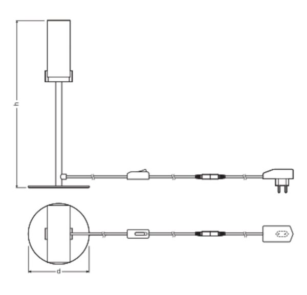 LED Tischleuchte Metall Schwarz CCT H:44 cm OSRAM