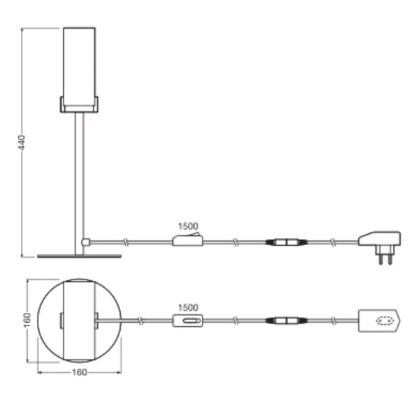 LED Tischleuchte Metall Schwarz CCT H:44 cm OSRAM
