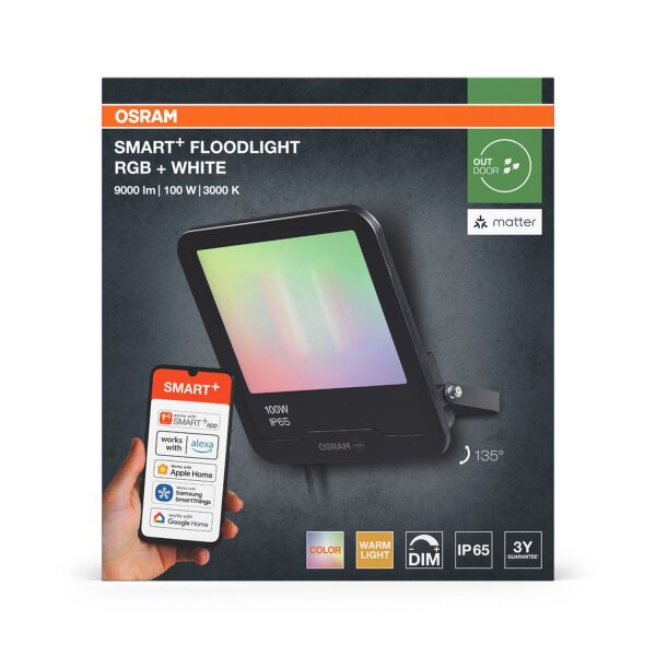 LED Außenstrahler RGBW Smart Alu Dunkelgrau IP65 OSRAM