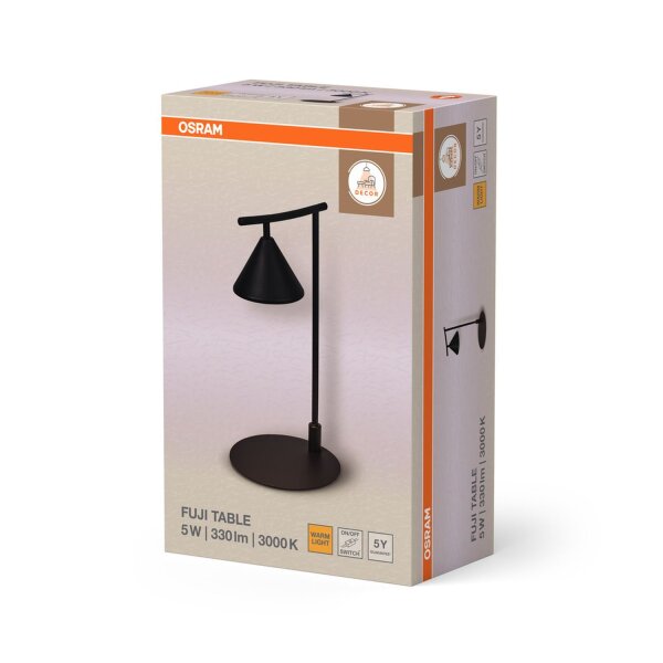 LED Tischleuchte Metall 3000 K 40,5 cm Schwarz OSRAM