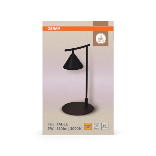 LED Tischleuchte Metall 3000 K 40,5 cm Schwarz OSRAM