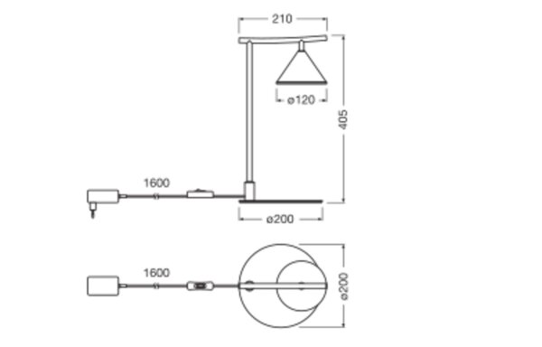 LED Tischleuchte Metall 3000 K 40,5 cm Schwarz OSRAM