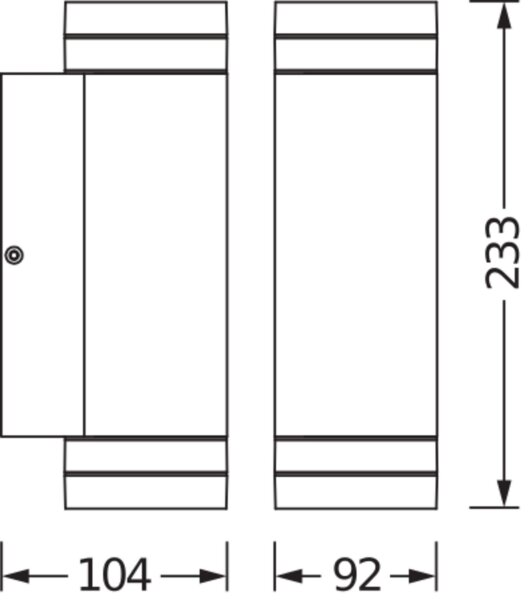 Up Down Wandleuchte Dunkelgrau Alu IP44 GU10 H:23,3 cm