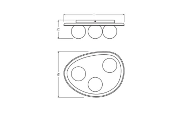 Deckenleuchte Gips Glas Weiß G9 L:50 cm modern OSRAM