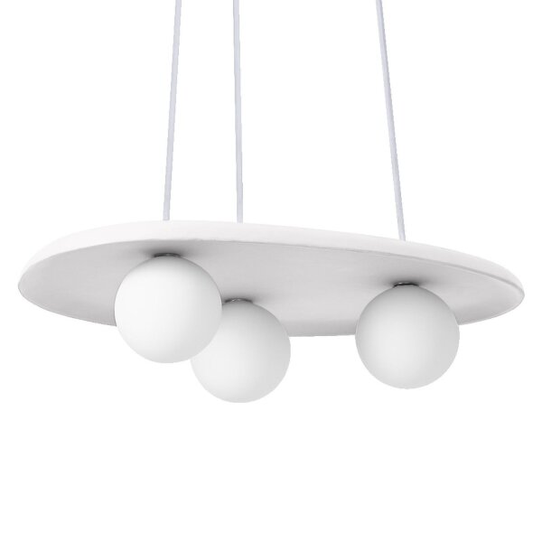 Pendelleuchte Gips Glas Weiß G9 L:50 cm blendarm OSRAM