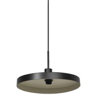 Pendelleuchte Schwarz Stahl Beige E27 rund Ø40 cm...