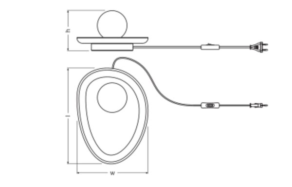 Tischleuchte Ton Glaskugel G9 Weiß H:13,5 cm OSRAM