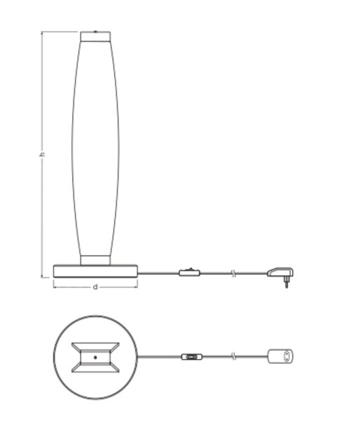 LED Tischlampe Filz 3000 K 52,5 cm modern OSRAM