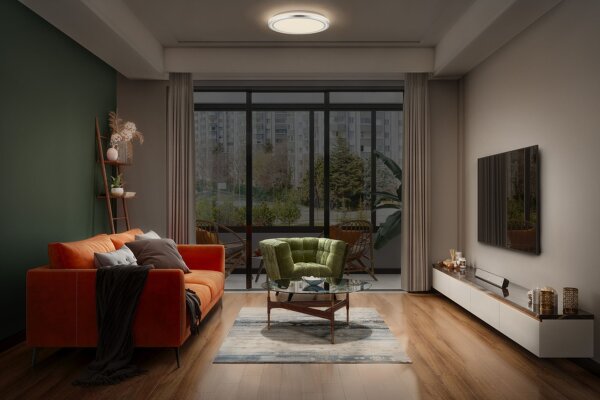 LED Deckenlampe Silber Metall 3000 K rund Ø48,5cm OSRAM