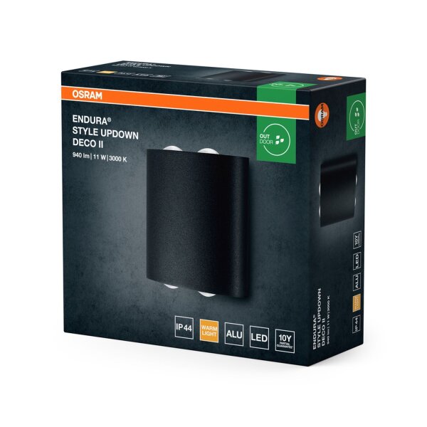 LED Wandlampe Alu 3000 K IP44 B:14 cm modern OSRAM