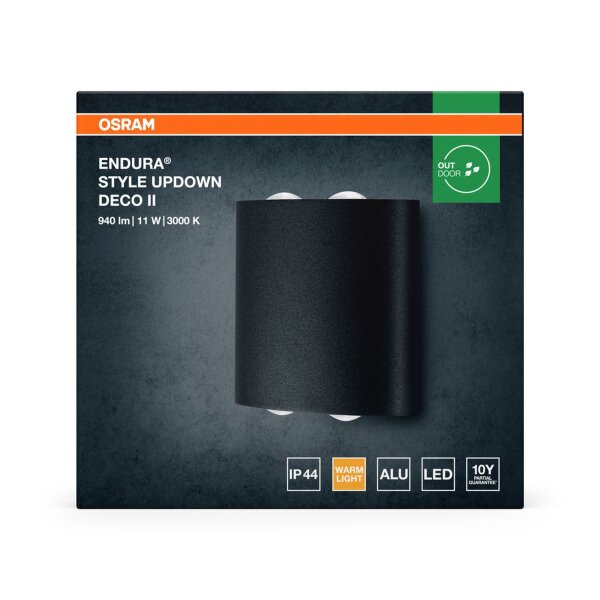 LED Wandlampe Alu 3000 K IP44 B:14 cm modern OSRAM