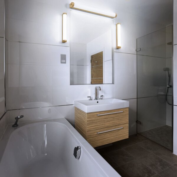 LED Wandleuchte Holz Alu 3000-4000K dimmbar CCT IP44
