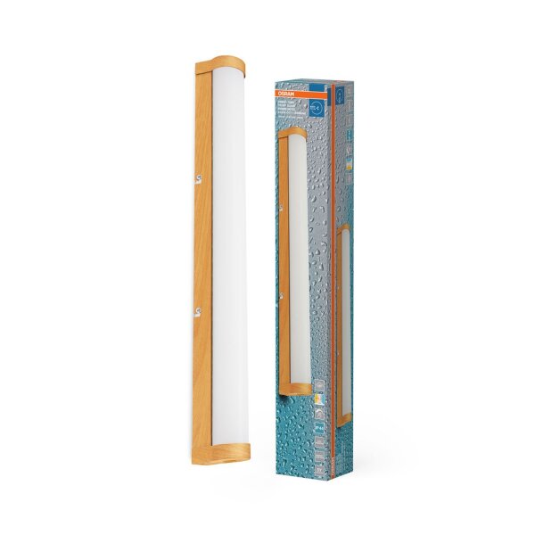 LED Wandleuchte Holz Alu 3000-4000K dimmbar CCT IP44