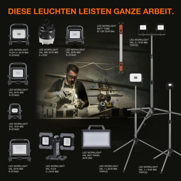 LED Strahler flexibel Schwarz Alu 6500K IP65 OSRAM