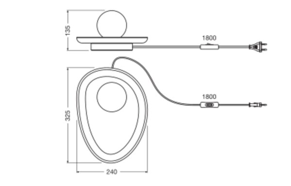 Tischleuchte Beton Glas blendarm G9 H:13,5 cm OSRAM
