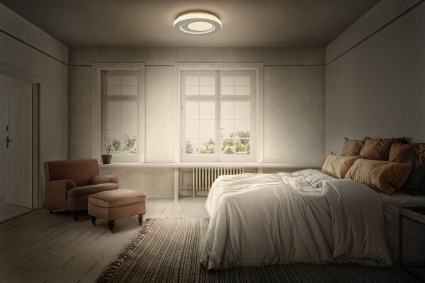 LED Deckenleuchte Weiß Metall 3000K Ø39cm rund OSRAM