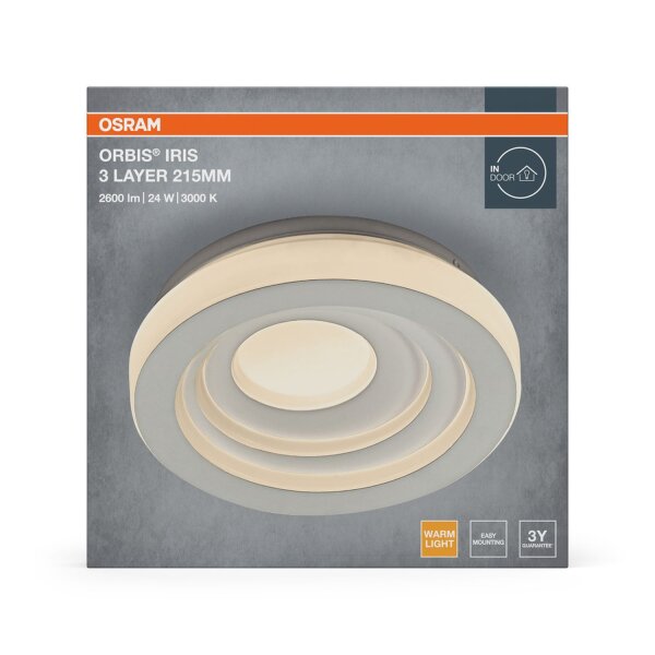 LED Deckenlampe Metall Weiß 3000K rund Ø21,5cm OSRAM