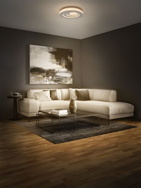 LED Deckenleuchte Weiß Metall 3000 K Ø39 cm rund OSRAM