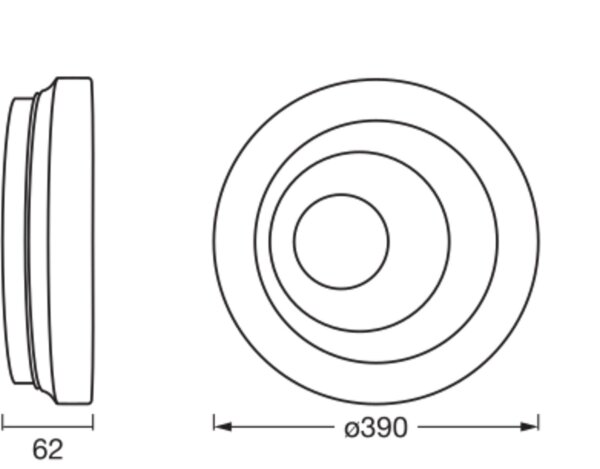 LED Deckenleuchte Weiß Metall 3000 K Ø39 cm rund OSRAM