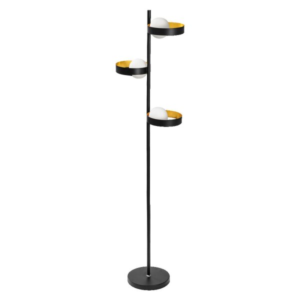 Stehleuchte Schwarz Metall Glas G9 H:148 cm OSRAM
