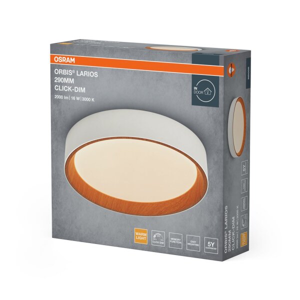 LED Deckenlampe Click-DIM Weiß 3000K rund Ø29cm OSRAM