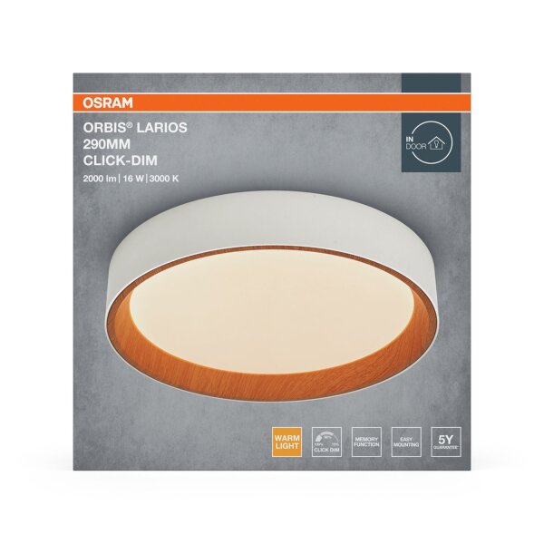 LED Deckenlampe Click-DIM Weiß 3000K rund Ø29cm OSRAM