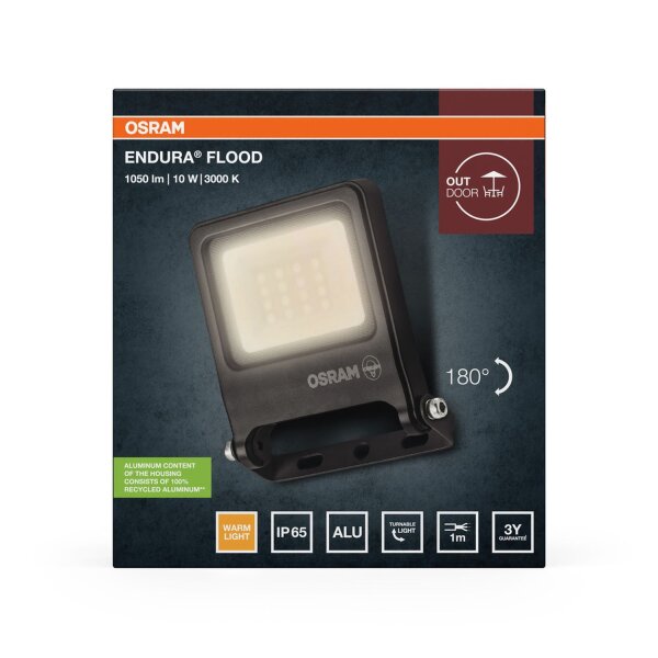 LED Außenstrahler Dunkelgrau Aluminium 3000K IP65 OSRAM