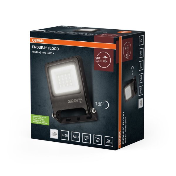 LED Außenstrahler Dunkelgrau Glas 4000K IP65 OSRAM