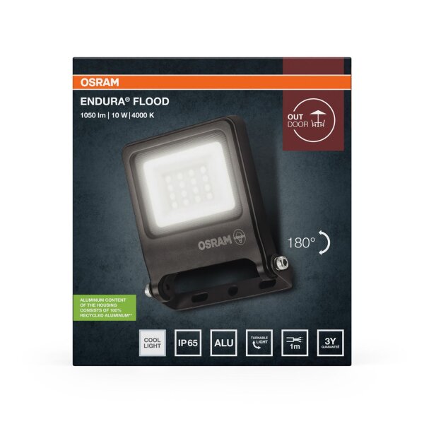 LED Außenstrahler Dunkelgrau Glas 4000K IP65 OSRAM