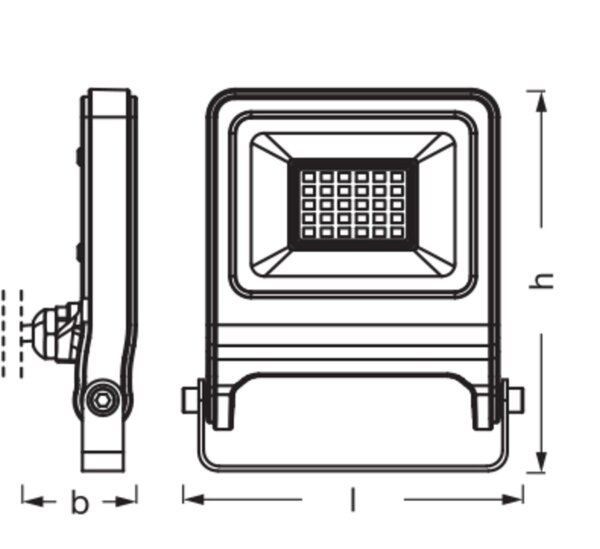 LED Außenstrahler Weiß Alu Glas 3000K IP65 B:10cm OSRAM