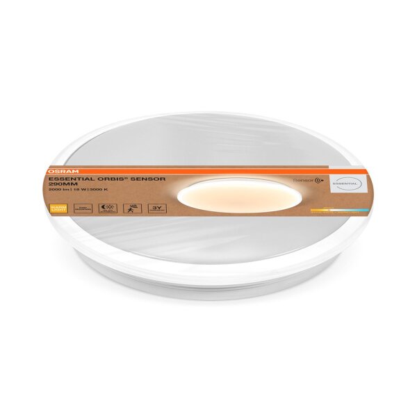 LED Deckenleuchte Sensor Weiß Metall 3000K B:29cm OSRAM