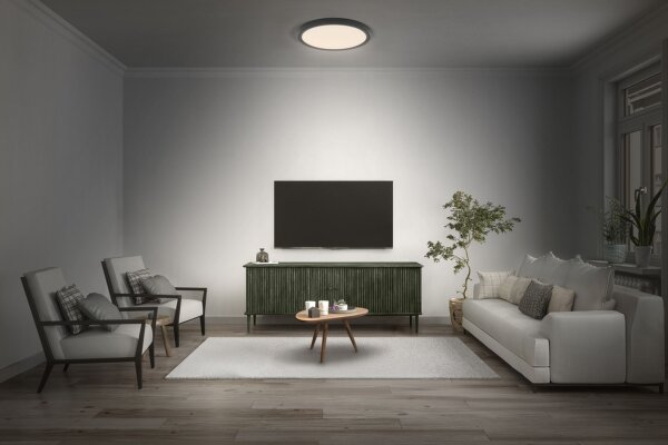 LED Deckenleuchte Schwarz Metall 3000K B:30cm OSRAM