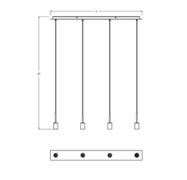 Pendelleuchte Dunkelgrau Stahl E27 L:95 cm OSRAM