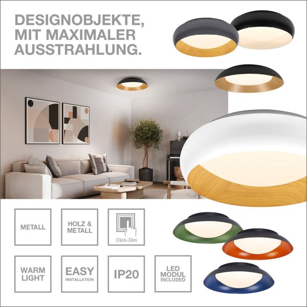 LED Deckenlampe Click-DIM Grau Metall 3000K Ø43cm OSRAM