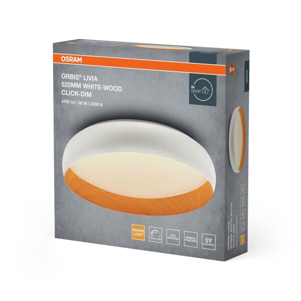 LED Deckenlampe Click-DIM Weiß 3000K rund Ø52cm OSRAM