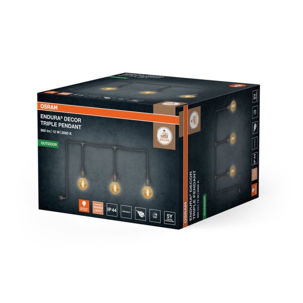 Pendelleuchte Grau Silikon IP44 E27 L:700 cm OSRAM