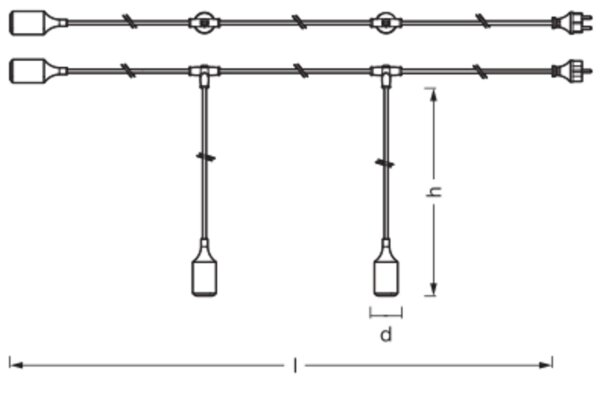 Pendelleuchte Grau Silikon IP44 E27 L:700 cm OSRAM
