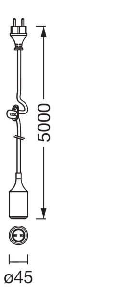 Pendelleuchte Grün Silikon IP44 E27 L:500 cm OSRAM
