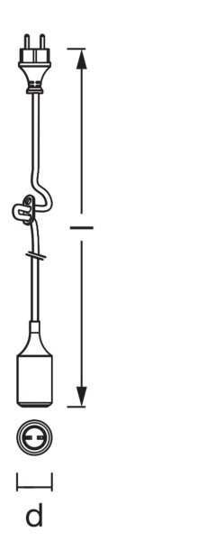 Pendelleuchte Grau Silikon IP44 E27 L:500 cm OSRAM