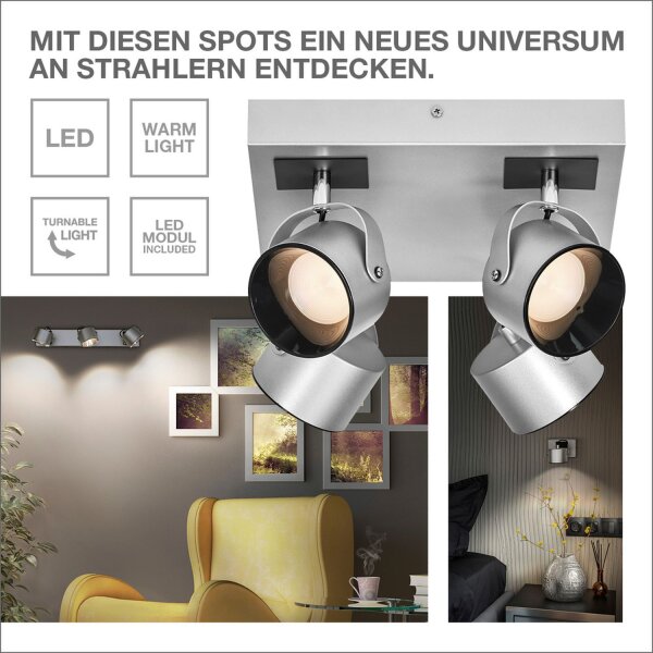 LED Deckenstrahler verstellbar Stahl 3000 K OSRAM