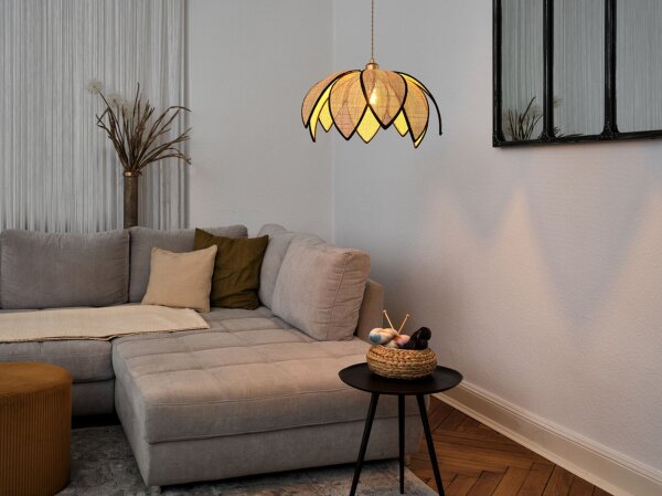 Pendelleuchte Schwarz Rattan E27 Ø48 cm OSRAM