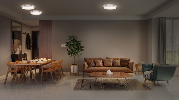 LED Deckenleuchte Weiß Metall 3000K Ø28cm rund OSRAM