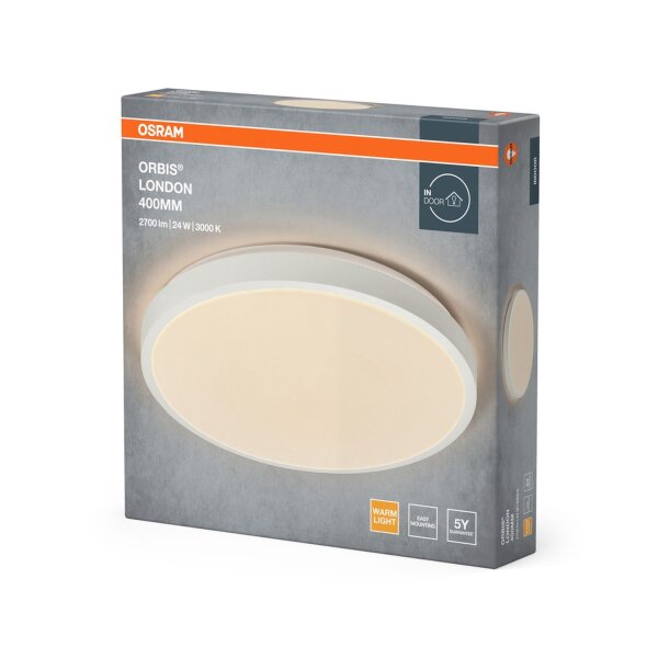 LED Deckenlampe Weiß Metall 3000 K Ø39,5cm OSRAM