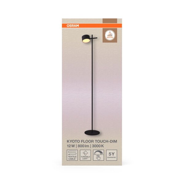 LED Stehleuchte Schwarz dimmbar flexibel 3000 K OSRAM
