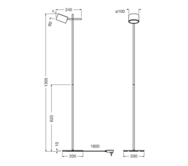 LED Stehleuchte Schwarz dimmbar flexibel 3000 K OSRAM