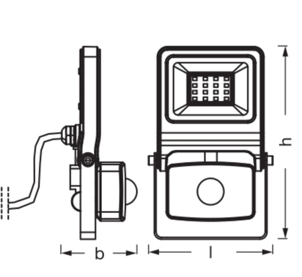 LED Außenstrahler Bewegungsmelder Alu 3000 K IP44 OSRAM